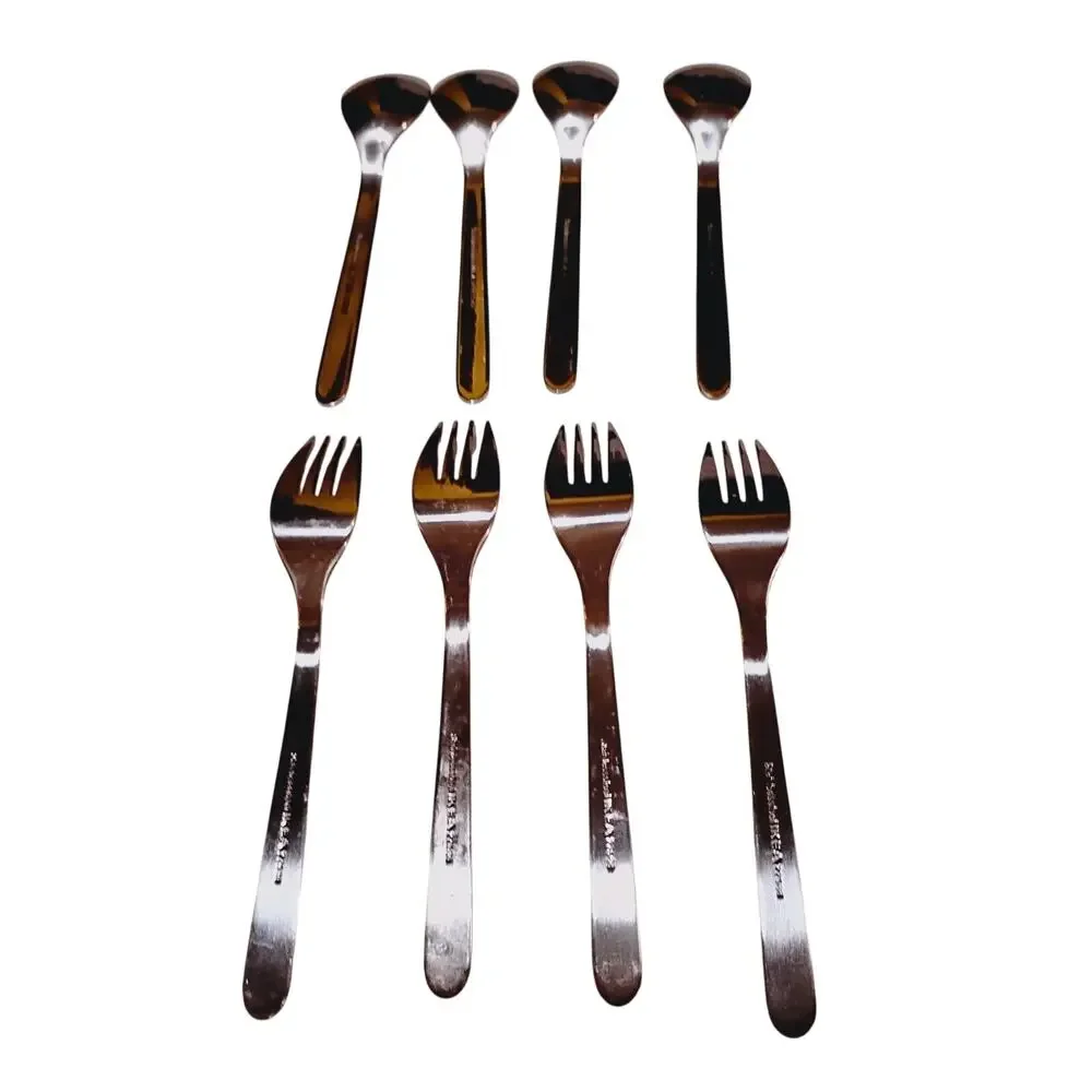 8 Pcs IKEA Fabler Toddler Utensils Kids Silverware Stainless Forks Spoons 22586